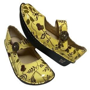 Alegria Women’s Yellow Paloma Rose Mary Jane Shoes Sz 37/6.5